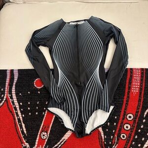 Black and White Long Sleeve Leotard